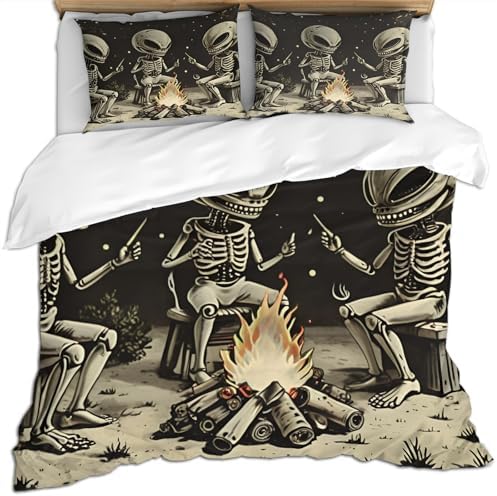 LTAETHC Queen Duvet Cover with Alien 3D Print