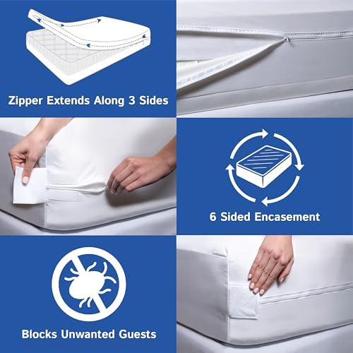 RV Short Queen Mattress Protector Waterproof Zippered Encasement