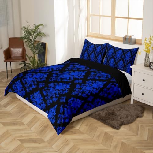 Erosebridal Blue Damask Duvet Cover Set Toddler Size 1