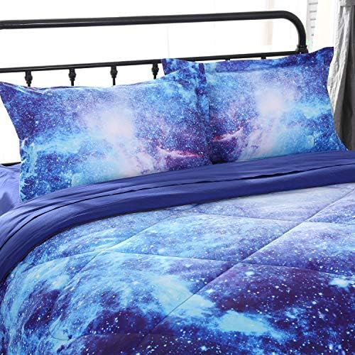 Wowelife Galaxy Bedding Twin Set 5 Pieces Blue Cosmic