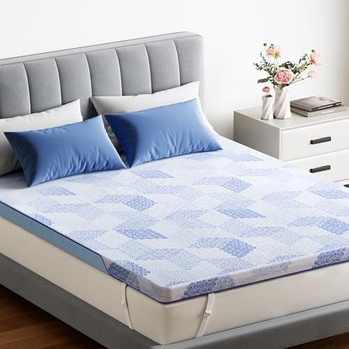 PERLECARE 3 Inch Memory Foam Mattress Topper for Back Pain Relief