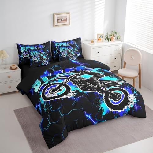 Feelyou Kids Dirt Bike 7Pcs Twin Bed in a Bag Set