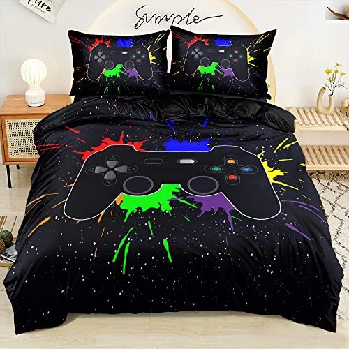 Elnonthy Gaming Duvet Cover Set 3 Piece Full Size Boys Bedding
