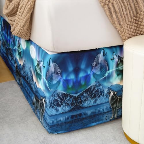 Feelyou Wolf Bed Skirt King Size 3Pcs