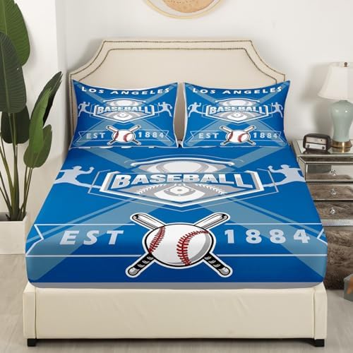 Erosebridal Baseball Bed Sheet Set Twin Size 1