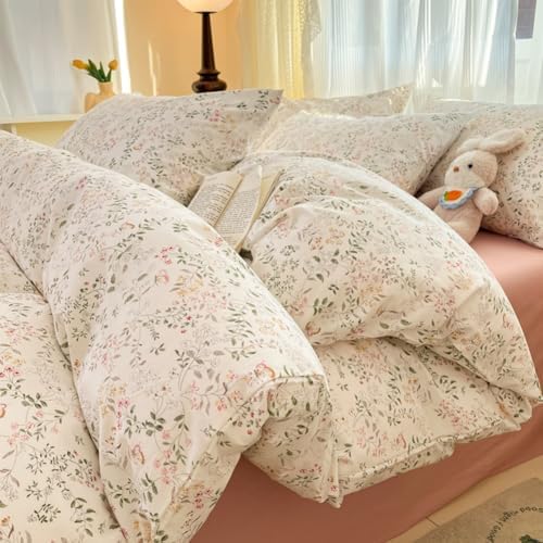 Jolusere Cotton Floral Duvet Cover Set Queen