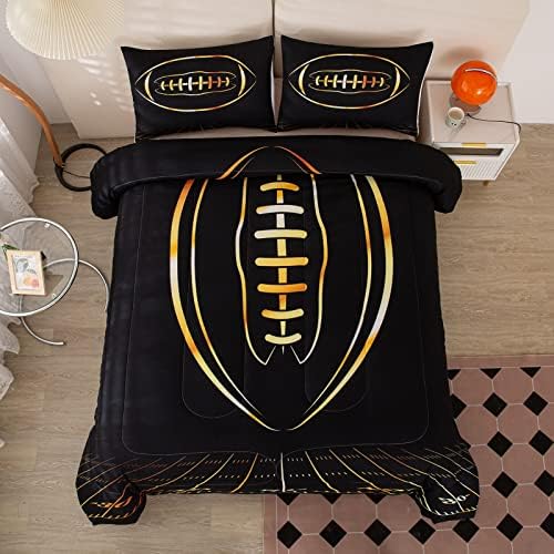 MWMWMW Football Comforter Set for Boys