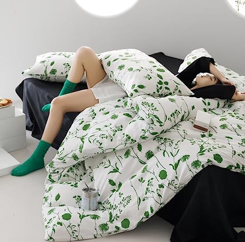 KAREVER Twin Comforter Set with Floral Design