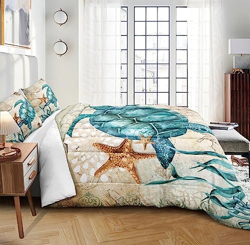 Merryword Turtle Comforter Set California King 4PCS 1