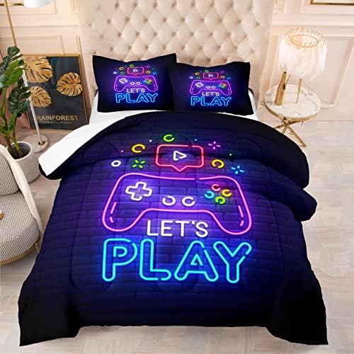 NINENINE Boys Gaming Bedding Set - Twin Comforter Pillowcase
