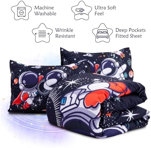 Meeting Story 3-Piece Space Themed Comforter Set for Kids