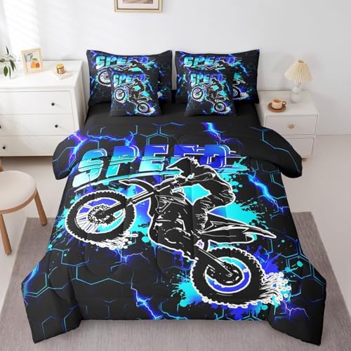Feelyou Kids Dirt Bike 7Pcs Twin Bed in a Bag Set