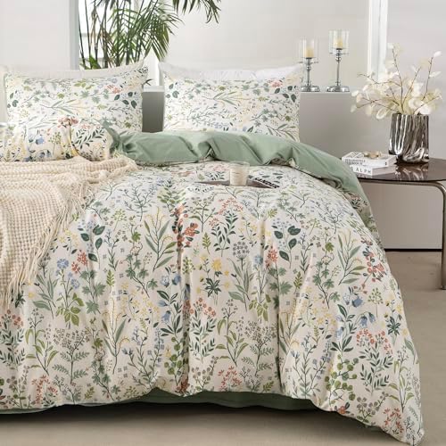 BUPIRD Floral Twin Duvet Cover Set 3 Pieces