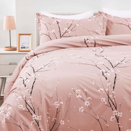 WONGS BEDDING Pink Floral Duvet Cover Set King