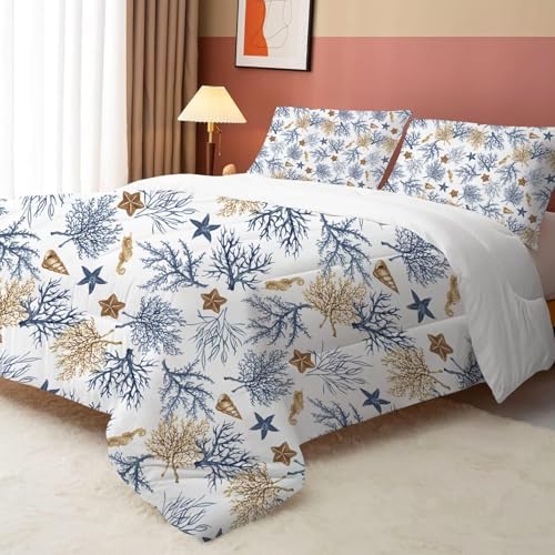 FUYEUN Coastal Comforter Set for Kids Adults