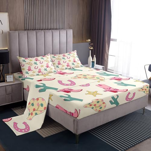 Feelyou Western Cowboy Bed Sheet Set for Kids