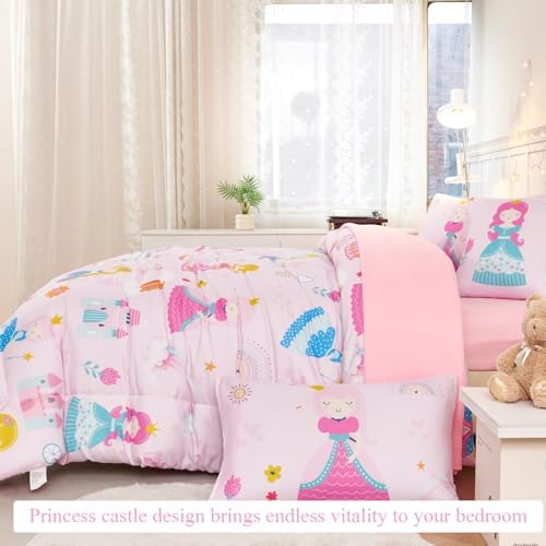 ANGIYUIN Princess Castle Comforter Set for Kids