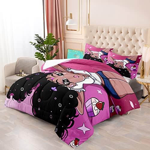 Black Girl Comforter Set 2 Piece Twin Size with Pillowcase