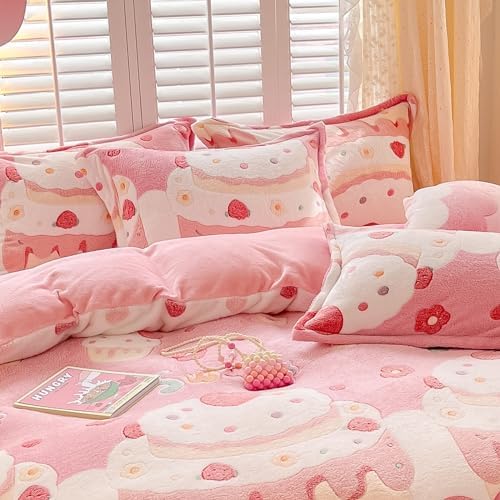 MorroMorn Pink Duvet Cover Set for Girls Kids