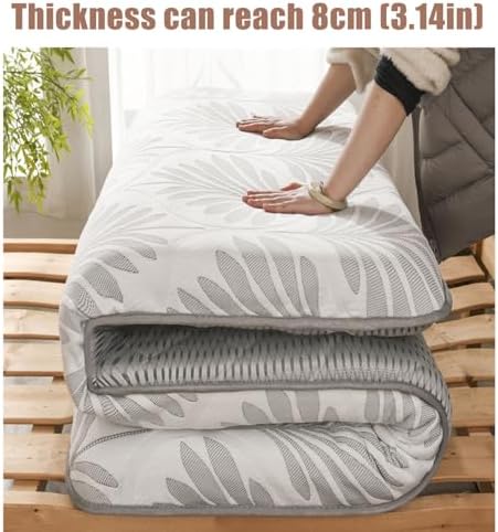 8cm Thick Foldable Floor Futon Mattress Topper for Travel and Camping