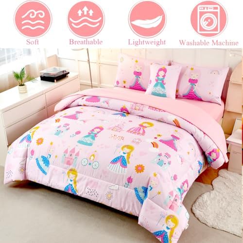 ANGIYUIN Princess Castle Comforter Set for Kids