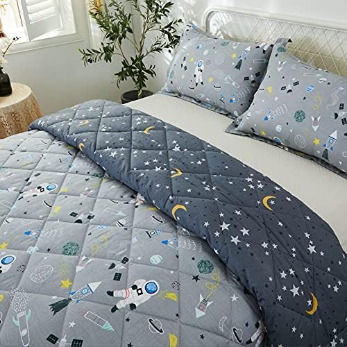 Brandream Kids Space Bedding Set 3-Piece Cotton Comforter Set