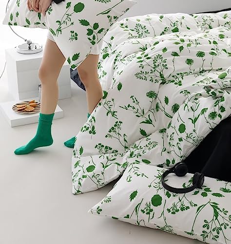 KAREVER Twin Comforter Set with Floral Design