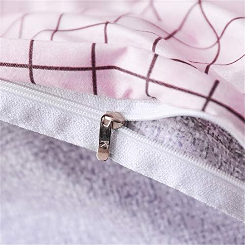 Pink Plaid Duvet Cover Set TwinXL for Girls