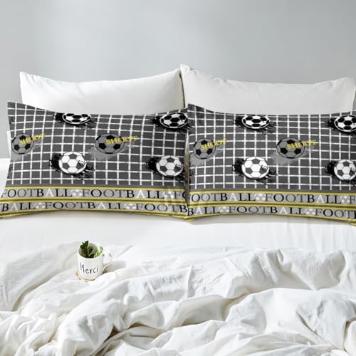 Erosebridal Football Comforter Set King Size Grey Yellow