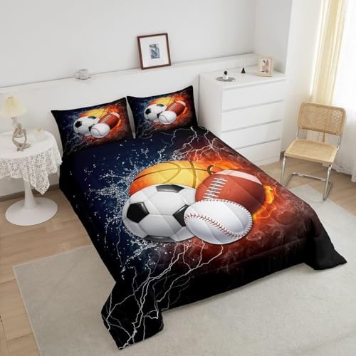 Erosebridal Sports Themed Comforter Set for Boys 1