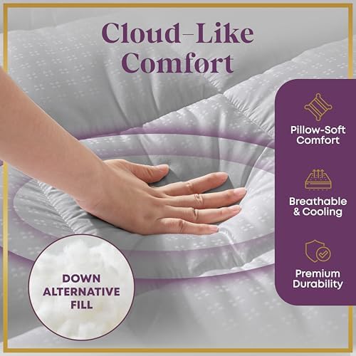 CirclesHome Full Size Mattress Topper - Plush Thick Fitted