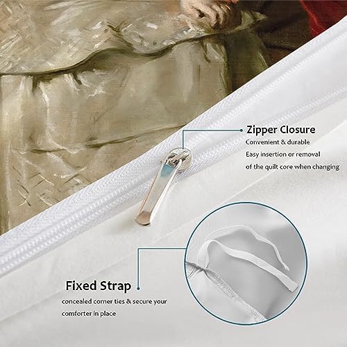 HOBBOY Court Style Duvet Cover Set 3 Piece with Zipper