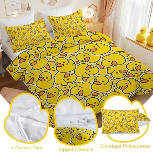ARIGHTEX Yellow Duvet Cover Set for Kids - Queen Size