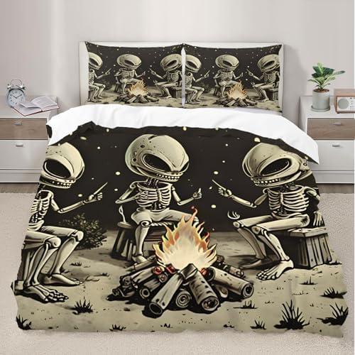 LTAETHC Queen Duvet Cover with Alien 3D Print