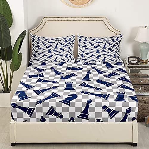 Erosebridal Chess Board Bed Sheet Set Twin Size