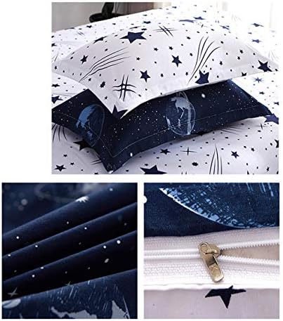 Childrens Duvet Cover Set Queen with Space Stars Print