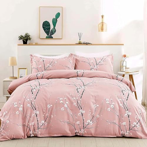 WONGS BEDDING Pink Floral Duvet Cover Set King
