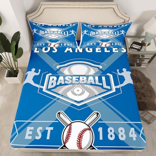 Erosebridal Baseball Bed Sheet Set Twin Size 1