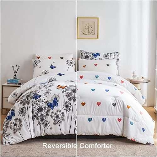 Reversible Twin Comforter Set with Sheets and Pillowcases