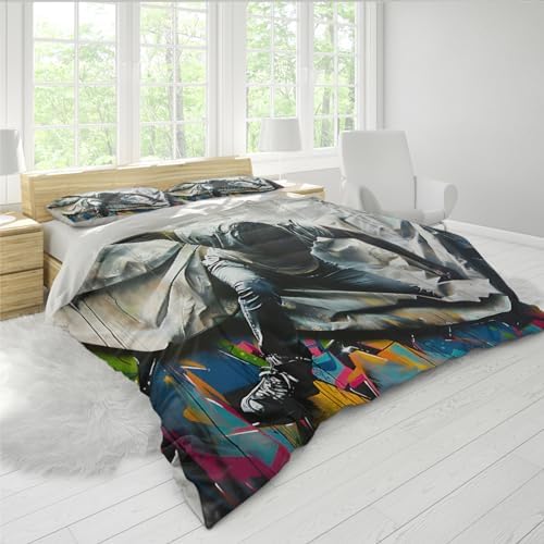 HOBBOY Hip Hop 3pc Duvet Cover Set for Kids Teens