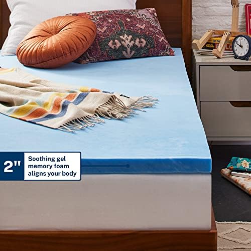 Sleep Innovations Cooling Gel Memory Foam Mattress Topper 2 Inch Twin XL
