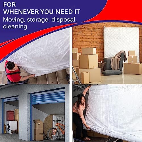 PROWEE 2 Pack Heavy Duty Mattress Bags for Moving and Storage