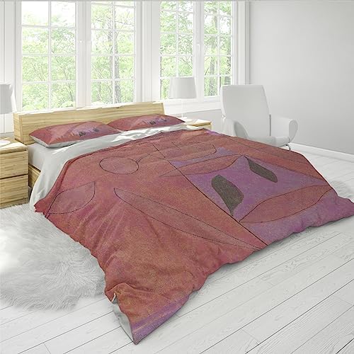 HOBBOY Dreamy Red Duvet Cover Set with Zipper Closure 3pc