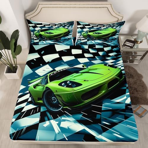 Feelyou Race Car Fitted Sheet Set Twin Size
