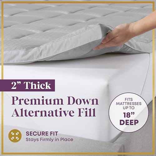 CirclesHome Full Size Mattress Topper - Plush Thick Fitted