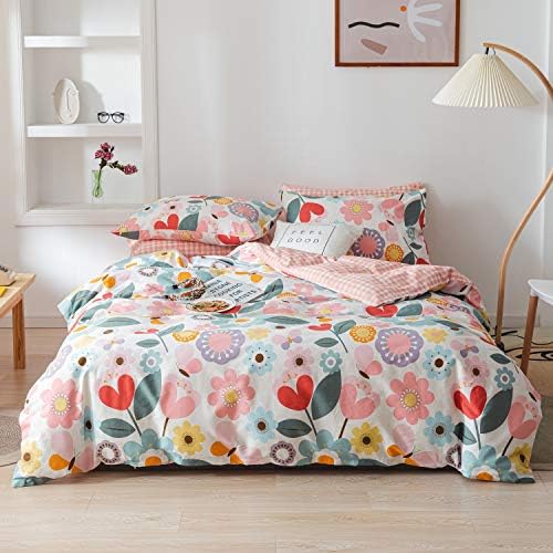CottonLife Floral Duvet Cover Twin 3 pcs Set