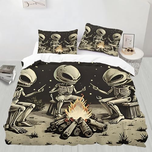 LTAETHC Queen Duvet Cover with Alien 3D Print