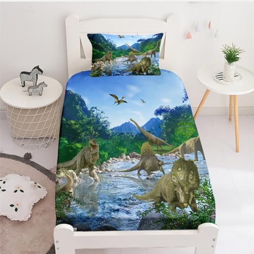 NiuOne Dinosaur Twin Fitted Sheets 2Pcs Set