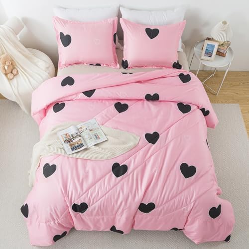 Blush Pink Love Comforter Set King Size