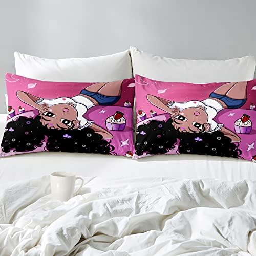 Black Girl Comforter Set 2 Piece Twin Size with Pillowcase